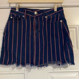 American Eagle Red White and Blue Jean Mini Skirt Size 4